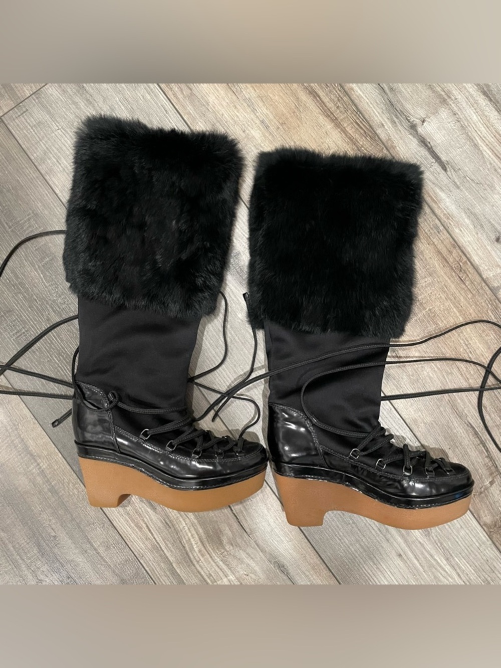 Givenchy Alexander McQueen Black Snow Boots 37 - Picture 2 of 7